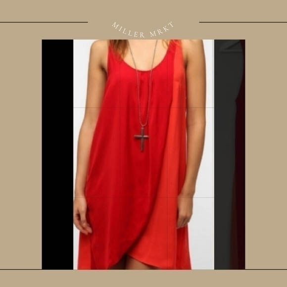 silence + noise Dresses & Skirts - Urban Outfitters Silence and‎ Noise Red Layered Tank Dress